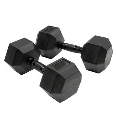 HEX резиновые гантели с обрезиненным покрытием