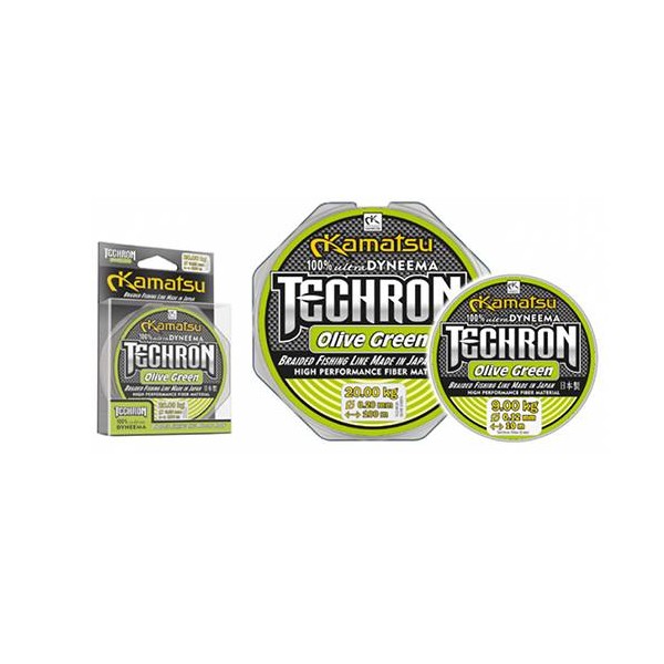 Makšķeraukla Kamatsu Techron Olive (pīta), 100m