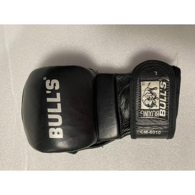 Premium Black Leather Fighting Gloves - MF-6010