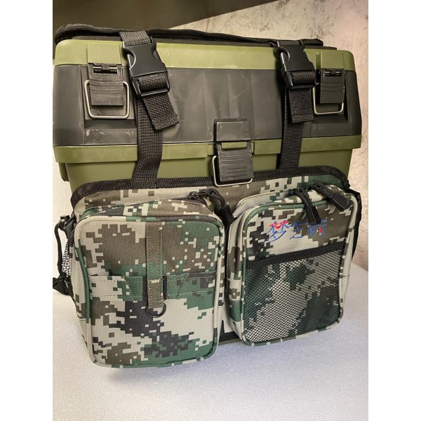 Makšķernieku ziemas kaste ar mugursomu